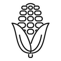 Single line drawing of corn cob with husk vector