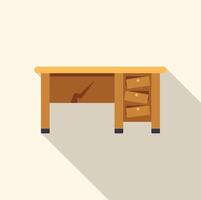 Old wooden desk with drawers showing concept of workplace vector