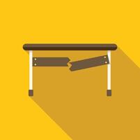 Broken board showing instability on yellow background vector
