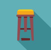 Broken bar stool with yellow seat standing on blue background vector