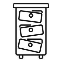 Office cabinet with open drawers representing chaos at work vector