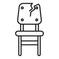 Broken chair icon showing unusable furniture vector