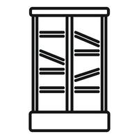 Simple vector icon of empty showcase refrigerator for drinks in the supermarket