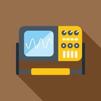 Electronic device showing sinusoid signal on screen with buttons and knobs vector