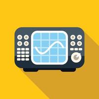 Oscilloscope showing sinusoidal signal on yellow background vector
