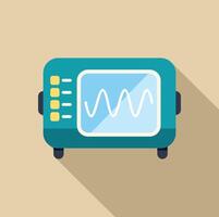 Vintage radio receiver displaying sinusoidal waves on screen vector