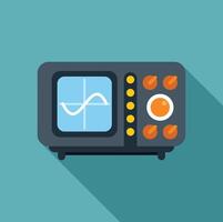 Vintage oscilloscope displaying sinusoidal waveform on screen vector