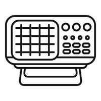 Old radio receiver standing on stand icon vector outline