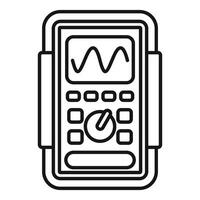Digital oscilloscope showing sinus signal and control buttons vector