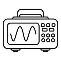 Digital oscilloscope showing sinusoidal signal icon vector