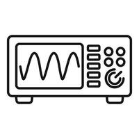Digital oscilloscope showing sinusoidal signal icon vector