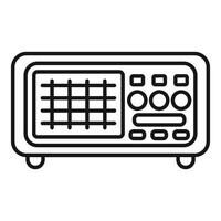 Old radio receiver broadcasting music on airwaves icon vector