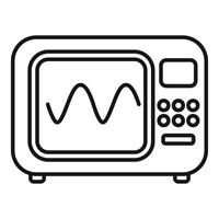 Oscilloscope showing sinusoidal waveform icon vector