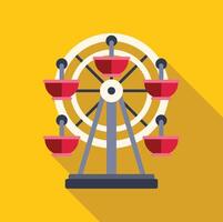 Ferris wheel standing on yellow background with long shadow vector