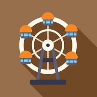 Ferris wheel rotating at amusement park with brown background vector