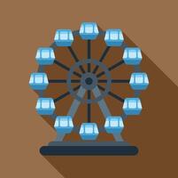 Ferris wheel rotating at amusement park on brown background vector