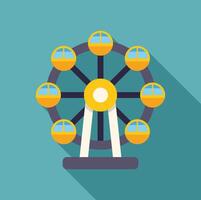 Ferris wheel rotating at amusement park on summer day vector