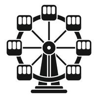 Ferris wheel with empty cabins standing still at the amusement park vector