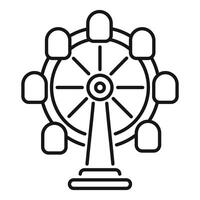 Ferris wheel rotating at amusement park minimal icon vector