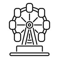 Ferris wheel standing on platform with cabins rotating on white background vector