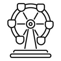 Ferris wheel rotating on amusement park with cabins vector