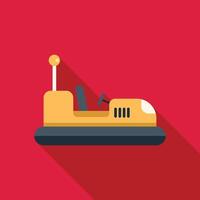 Yellow bumper car casting long shadow on red background vector