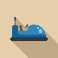 Blue bumper car icon with long shadow on beige background vector