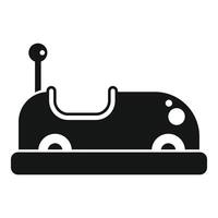 Kid electric car toy with remote control icon, simple style vector