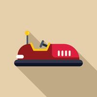 Red bumper car standing still with long shadow vector
