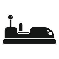Bumper car with big round fender in amusement park icon, simple style vector