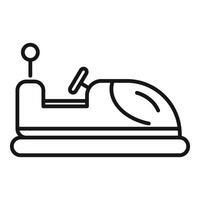 Bumper car with simple design enjoying bumper car ride icon vector