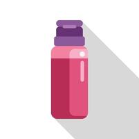 Pink water bottle with long shadow for hydration and refreshment vector