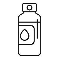 Simple line icon of a bottle with a drop logo representing water vector