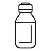 Minimalist icon of bottle containing liquid and featuring blank label vector