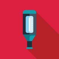 Digital medical thermometer measuring temperature on red background vector