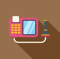 Pink pos terminal accepting contactless payment using nfc technology vector