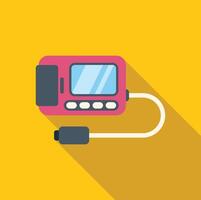 Portable fetal doppler showing empty screen on yellow background vector