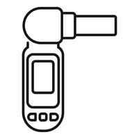 Digital non contact infrared thermometer showing body temperature icon vector