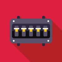 Electrical panel with fuses is connecting wires and supplying electricity vector