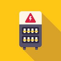 Electrical panel showing high voltage sign with yellow background vector