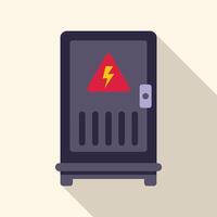 Electric fuse box with high voltage warning sign showing potential danger vector