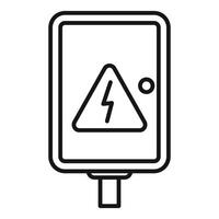 Electrical cabinet with high voltage sign showing danger vector
