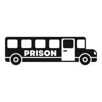 Prison bus transporting inmates to jail in black and white vector