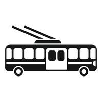 Simple icon of a trolleybus moving on a white background vector
