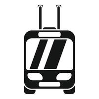 Trolleybus front view electric transport icon simple style vector
