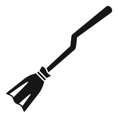 Witch broom flying silhouette icon showing halloween symbol