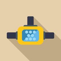 Bicycle light shining with nine leds in yellow case vector