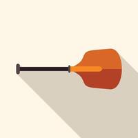 Single kayak paddle with long shadow is lying horizontally vector