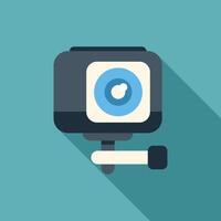 Action camera showing large lens mounted on swivel mount vector