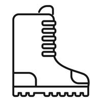 Hiking boot standing on white background line icon vector